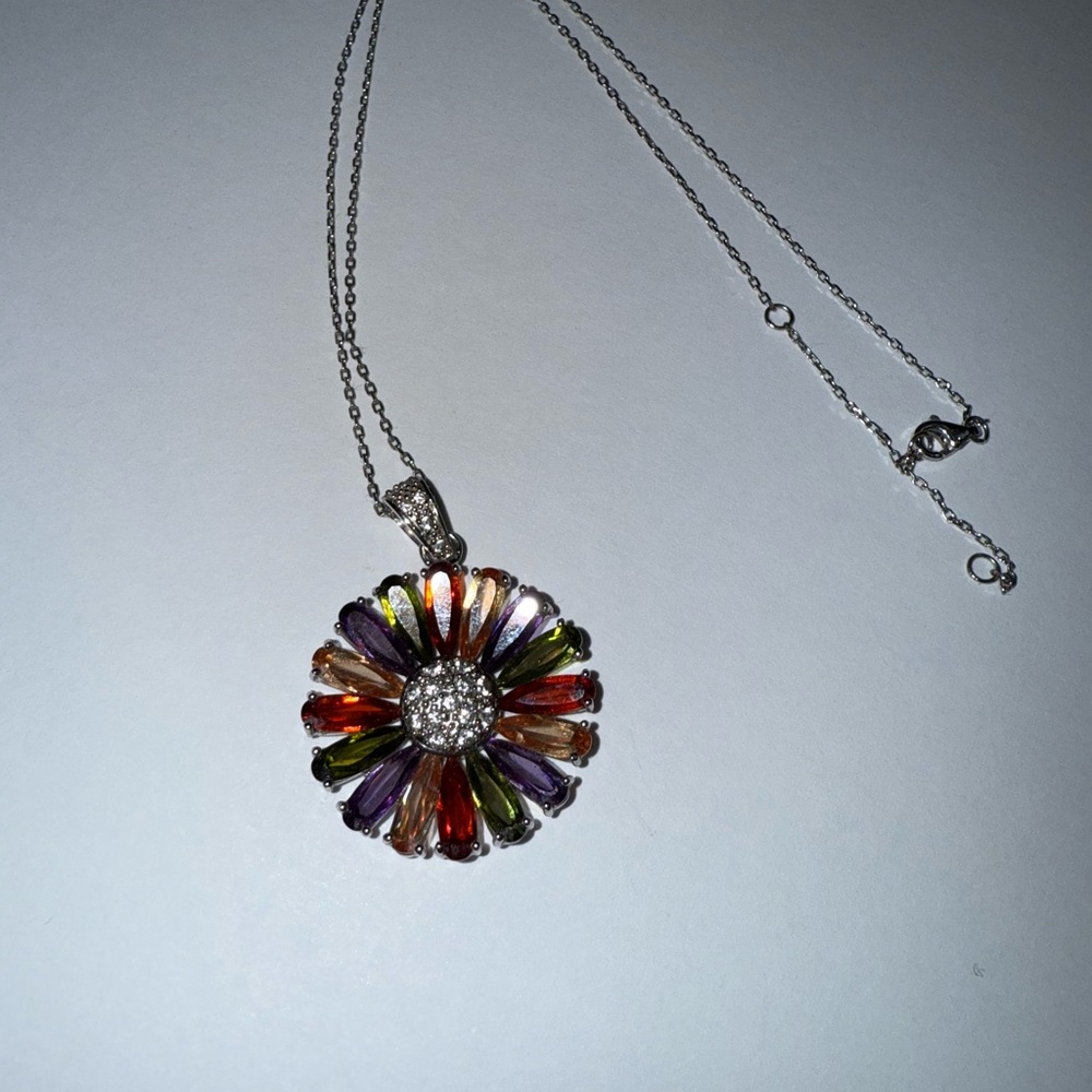 Multicolor SunFlower Pendant Necklace